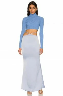 Camila Coelho Meriam Tie Back Sweater In Baby Blue -CAMILA COELHO Shop COEL WK65 V5