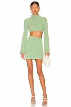 Camila Coelho Raquel Cropped Sweater In Light Green 8 Camila Coelho Raquel Cropped Sweater In Light Green -CAMILA COELHO Shop COEL WK66 V4