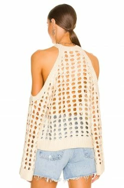 Camila Coelho Inez Open Cable Sweater In Ivory -CAMILA COELHO Shop COEL WK68 V3