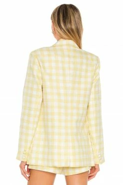 Camila Coelho Dona Blazer In Yellow & White -CAMILA COELHO Shop COEL WO22 V4