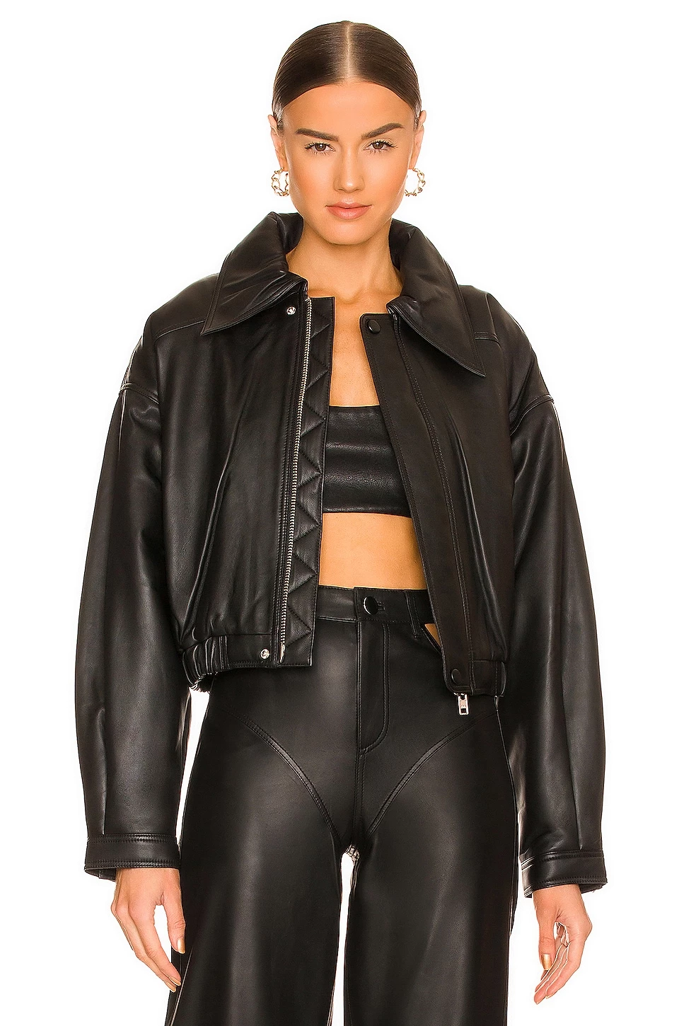 Camila Coelho Raven Leather Jacket In Black 3 Camila Coelho Raven Leather Jacket In Black