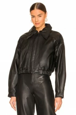 Camila Coelho Raven Leather Jacket In Black 8 Camila Coelho Raven Leather Jacket In Black -CAMILA COELHO Shop COEL WO34 V2