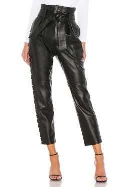 Camila Coelho Cady Leather Pant In Black -CAMILA COELHO Shop COEL WP15 V2