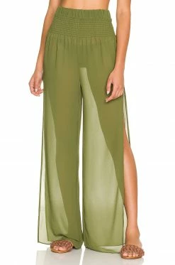 Camila Coelho Nana Pants In Sage Green