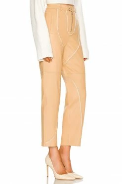 Camila Coelho Yuri Leather Pants In Tan -CAMILA COELHO Shop COEL WP53 V2