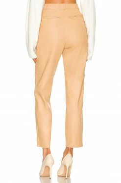 Camila Coelho Yuri Leather Pants In Tan -CAMILA COELHO Shop COEL WP53 V3