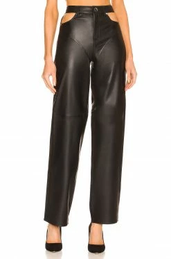Camila Coelho Jess Leather Pant In Black