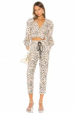 Camila Coelho Wren Pant In Tan Leopard -CAMILA COELHO Shop COEL WP6 V4