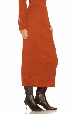 Camila Coelho Nicki Midi Skirt In Brick -CAMILA COELHO Shop COEL WQ43 V2