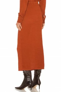 Camila Coelho Nicki Midi Skirt In Brick -CAMILA COELHO Shop COEL WQ43 V3