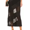 Camila Coelho Joseline Midi Skirt In Black -CAMILA COELHO Shop COEL WQ47 V1
