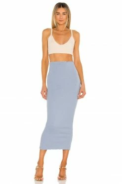 Camila Coelho Logan Midi Skirt In Baby Blue -CAMILA COELHO Shop COEL WQ51 V4