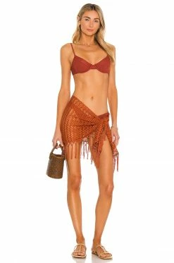 Camila Coelho Vera Wrap Skirt In Rust -CAMILA COELHO Shop COEL WQ59 V4