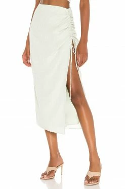 Camila Coelho Eden Midi Skirt In Sage