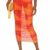 Camila Coelho Kelly Maxi Skirt In Orange Tie Dye