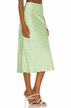 Camila Coelho Gysele Midi Skirt In Sage Delilah -CAMILA COELHO Shop COEL WQ66 V2