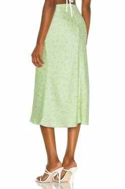 Camila Coelho Gysele Midi Skirt In Sage Delilah -CAMILA COELHO Shop COEL WQ66 V3