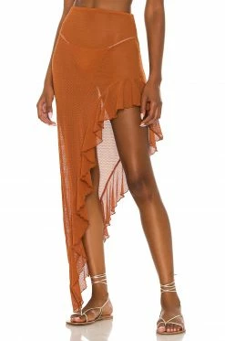 Camila Coelho Shirlie Skirt In Hazel Brown