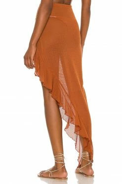 Camila Coelho Shirlie Skirt In Hazel Brown -CAMILA COELHO Shop COEL WQ75 V3