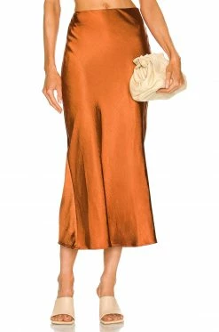 Camila Coelho Gysele Midi Skirt In Brown