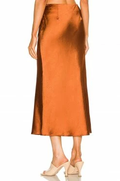 Camila Coelho Gysele Midi Skirt In Brown -CAMILA COELHO Shop COEL WQ83 V3