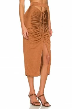 Camila Coelho Janelle Midi Skirt In Chestnut Brown 7 Camila Coelho Janelle Midi Skirt In Chestnut Brown -CAMILA COELHO Shop COEL WQ92 V2