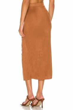 Camila Coelho Janelle Midi Skirt In Chestnut Brown 8 Camila Coelho Janelle Midi Skirt In Chestnut Brown -CAMILA COELHO Shop COEL WQ92 V3