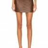 Camila Coelho Jas Leather Mini Skirt In Brown