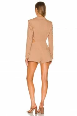 Camila Coelho Genelle Romper In Taupe -CAMILA COELHO Shop COEL WR8 V3