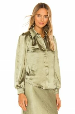 Camila Coelho Beckett Top In Sage -CAMILA COELHO Shop COEL WS101 V2