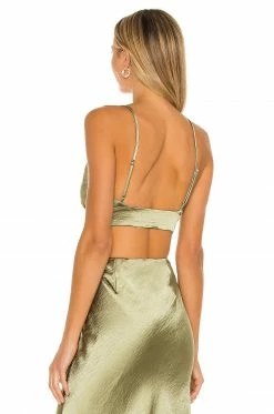 Camila Coelho Michelle Crop Top In Sage -CAMILA COELHO Shop COEL WS104 V3