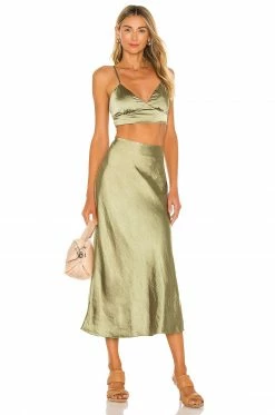 Camila Coelho Michelle Crop Top In Sage -CAMILA COELHO Shop COEL WS104 V4