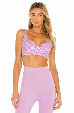 Camila Coelho Demi Crop Top In Pink Lilac