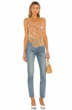 Camila Coelho Tati Cowl Cami In Brown Zebra 11 Camila Coelho Tati Cowl Cami In Brown Zebra -CAMILA COELHO Shop COEL WS117 V5