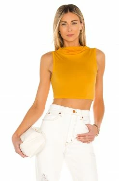 Camila Coelho Pixie Tank Top In Tangerine Orange