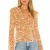 Camila Coelho Sky Wrap Top In Brown Zebra -CAMILA COELHO Shop COEL WS127 V1
