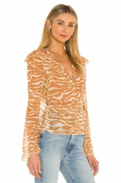 Camila Coelho Sky Wrap Top In Brown Zebra -CAMILA COELHO Shop COEL WS127 V2