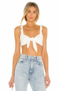 Camila Coelho Sophia Crop Top In Ivory