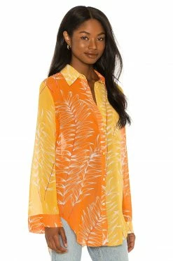 Camila Coelho Brynn Shirt Dress In Yellow & Orange -CAMILA COELHO Shop COEL WS129 V2