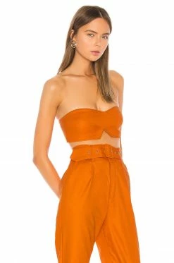 Camila Coelho Josephina Crop Top In Desert Orange -CAMILA COELHO Shop COEL WS12 V2