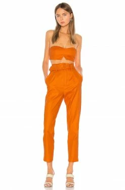 Camila Coelho Josephina Crop Top In Desert Orange -CAMILA COELHO Shop COEL WS12 V4