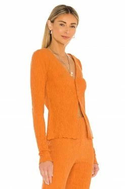 Camila Coelho Tais Long Sleeve Top In Sunset Orange -CAMILA COELHO Shop COEL WS133 V2