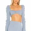 Camila Coelho Logan Crop Top In Baby Blue
