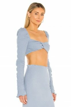 Camila Coelho Logan Crop Top In Baby Blue -CAMILA COELHO Shop COEL WS136 V2