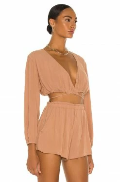 Camila Coelho Hattie Top In Taupe -CAMILA COELHO Shop COEL WS137 V2