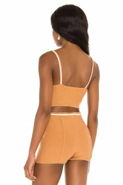 Camila Coelho Claudine Crochet Top In Tan & White -CAMILA COELHO Shop COEL WS141 V3