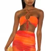 Camila Coelho Kelly Top In Orange Tie Dye