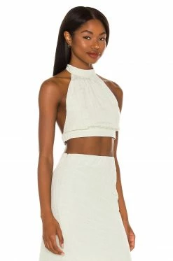 Camila Coelho Eden Crop Top In Sage -CAMILA COELHO Shop COEL WS151 V2