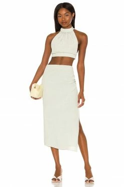 Camila Coelho Eden Crop Top In Sage -CAMILA COELHO Shop COEL WS151 V4