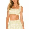 Camila Coelho Clarisse Top In Yellow & White